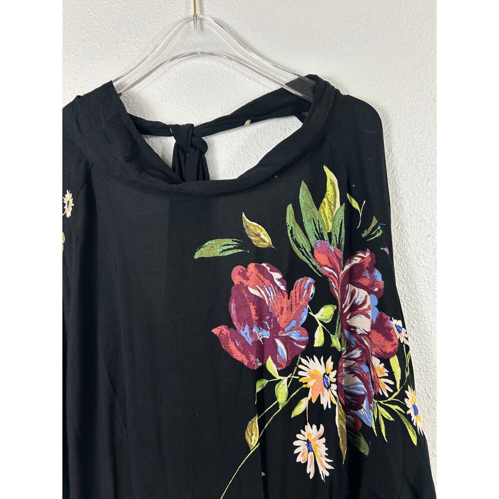 Free People NWT Gemma Floral Tunic Black Large Boho Whimsical - Picture 8 of 10